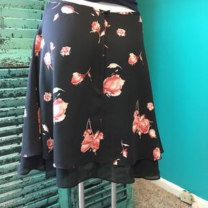 EUC Floral Skirt, Double Sheared Layer
